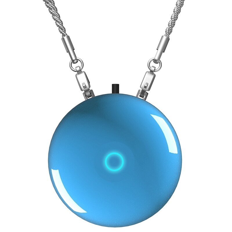 Modny osobisty poręczny naszyjnik typu wiszący oczyszczacz powietrza szyi mini przenośny oczyszczacz powietrza jonów ujemnych: niebieski