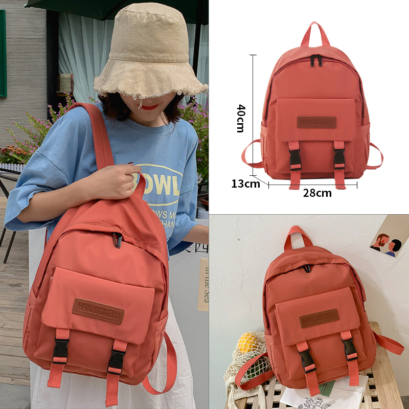 Casual Bags Women Backpack Solid Color Women Shoulder Bag School Bag For Teenage Girl Children Backpacks Travel Bag: red