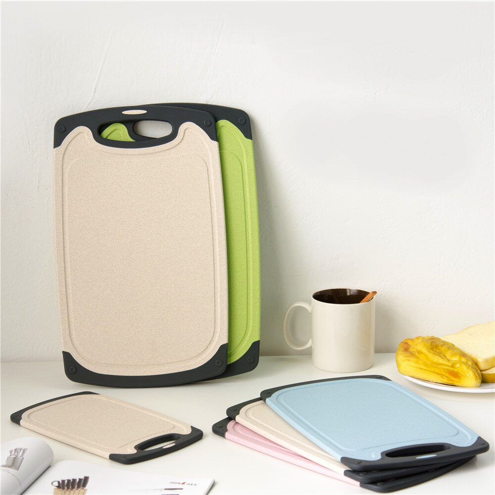XYj planche à découper multifonction, paille de blé fruits légumes planches à découper antidérapantes outils de cuisine antibactériens