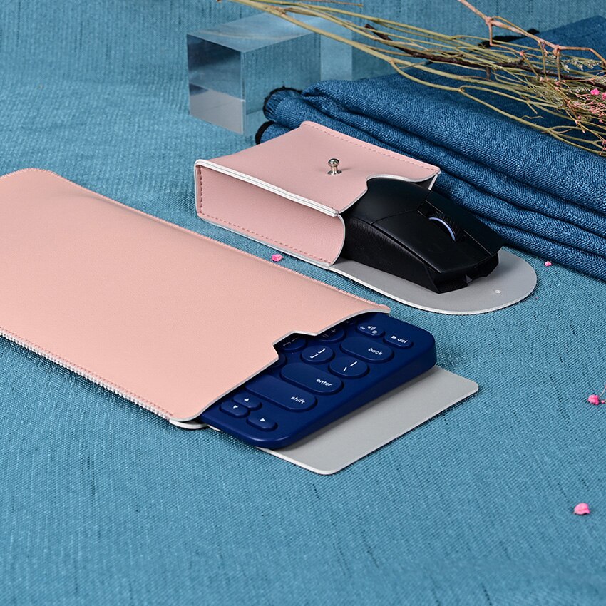Keyboard Case Waterproof Mouse Sleeve Pouch Portable Protective Cover Leather Carrying Slim Sleeve Pouch Accessories