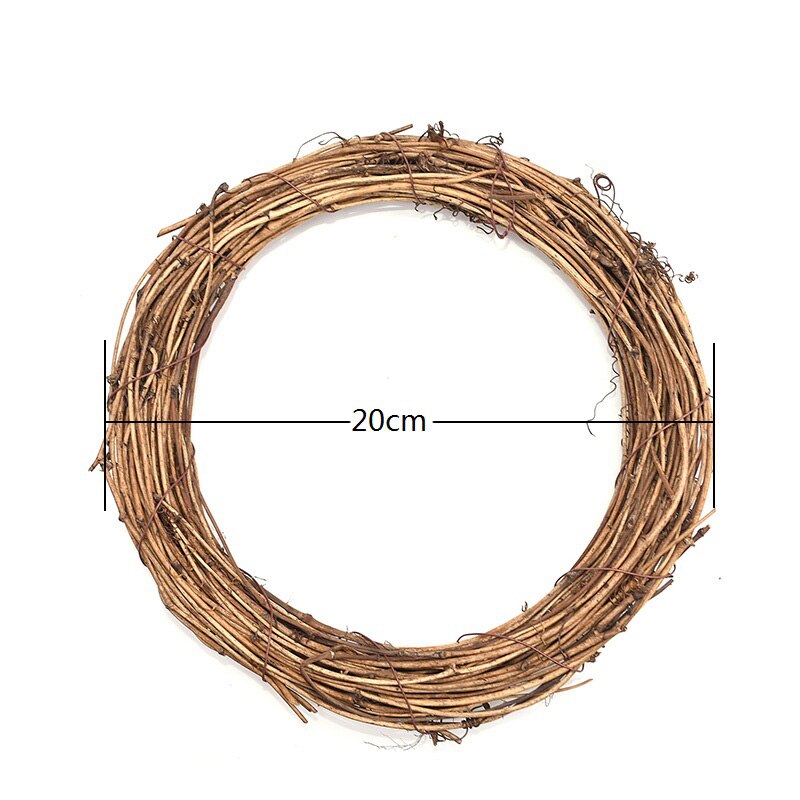 1Pc 12-20cm Christmas Wreaths DIY Handmade Garland Material Rattan Wreath for Christmas Party Door Wall Window Hanging Garland: 20cm