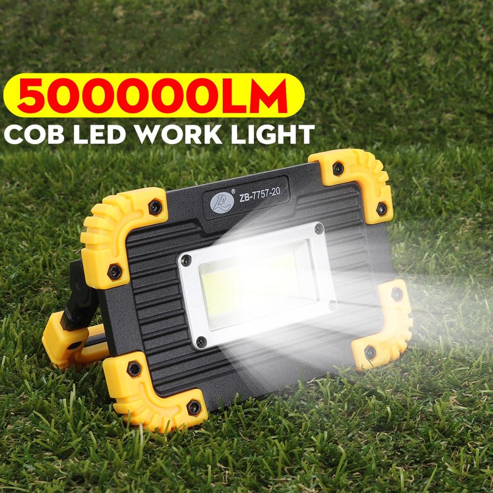 Draagbare Spotlight 500000lm Led 3 Modes Super Bright Saving Cob Led Reizen Licht Voor Camping Lantaarn Cob Led Lamp Gebruik batterij