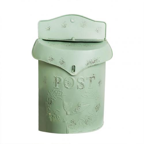European style iron retro mailbox, sealed suggestion box, newspaper mailbox, Wedding Garden Decoration home mailbox post box: Green