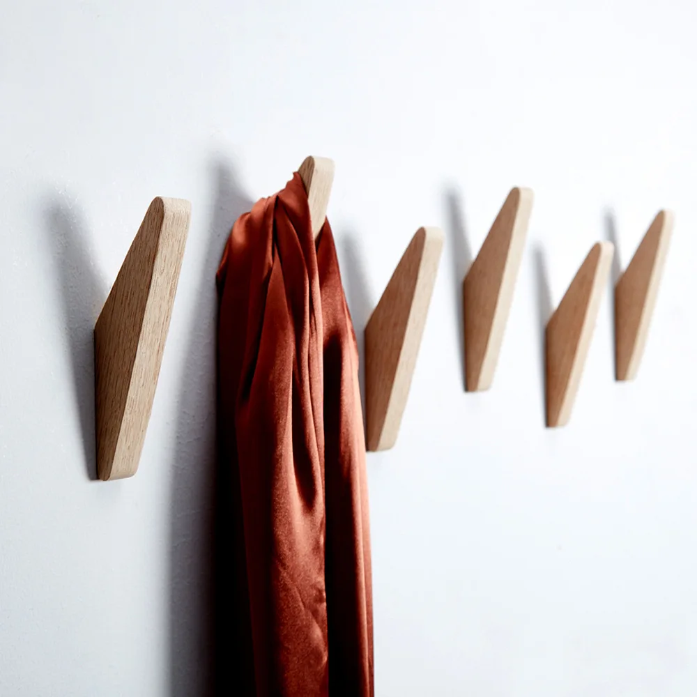 1/4 stuks natuurlijk hout kleerhanger wandmontage kapstok decor sleutelhouder hoed sjaal handtas opslag hanger badkamer rek haak