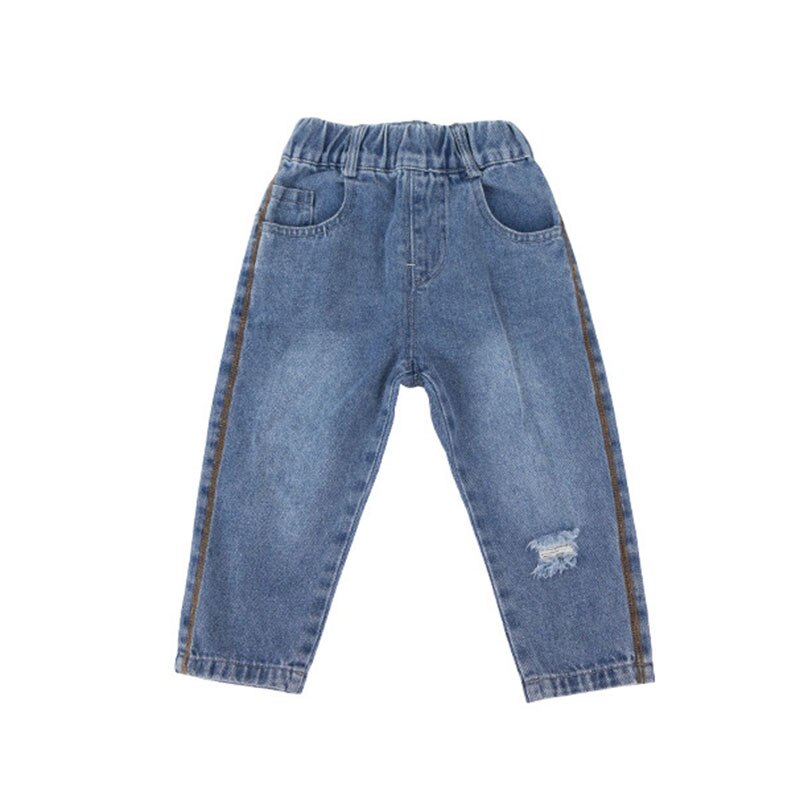 2-8T Toddler Kid Baby Boy vestiti primavera pantaloni larghi in Denim moda Streetwear pantaloni per bambini fori Jeans per ragazzi vestito per adolescenti