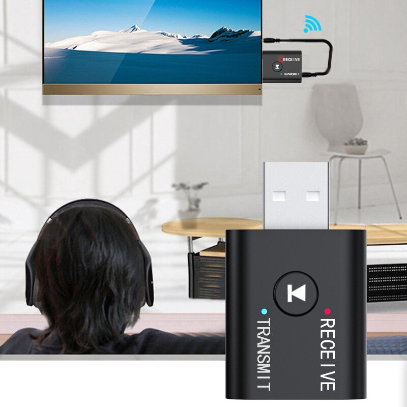 2 in 1 Bluetooth 5.0 USB Adapter Transmitter Receiver,for Wireless Mouse Keyboard Speaker