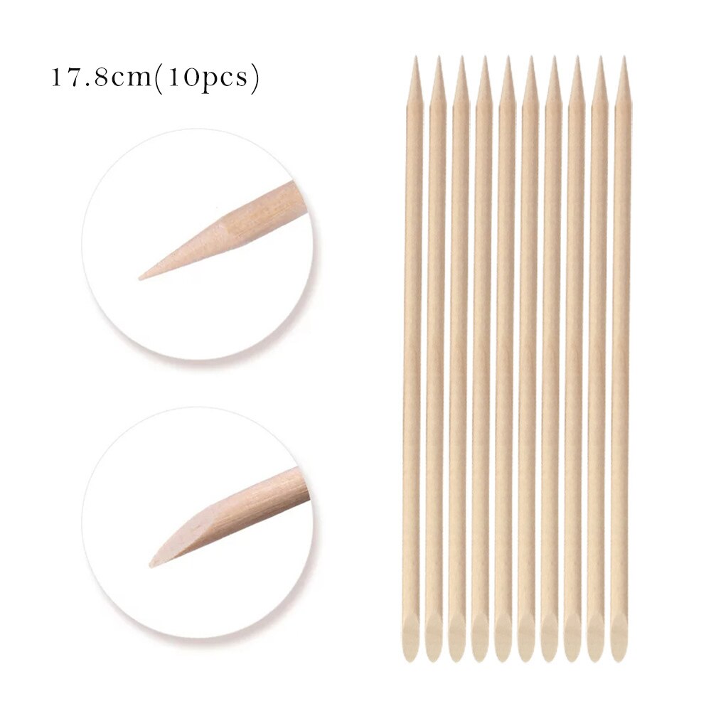 Orange Holz Sticks für Nagelhautschieber Entfernen Werkzeug gabeln für nägel Maniküre Werkzeuge 10/30/50/ 100Pcs/Set 4 verschiedene größen: 6.5cm 50pcs