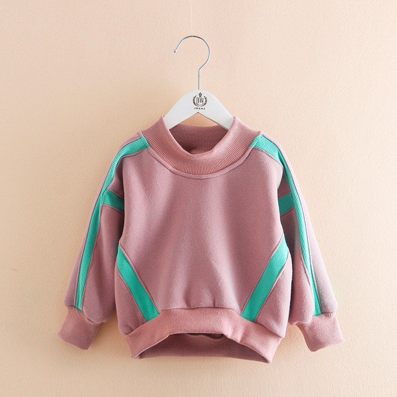 Herfst Winter Warm 2-9 10 Jaar Lange Mouw Plus Fluwelen Verdikking Kinderen Baby Meisjes Kerst Losse streep Sweatshirt