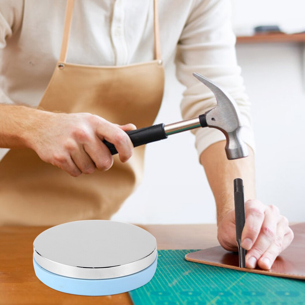 Metal Stamping Tool Set for DIY Leather Mold Round Steel Bench Block Steel Seal Steel Letters Numbers