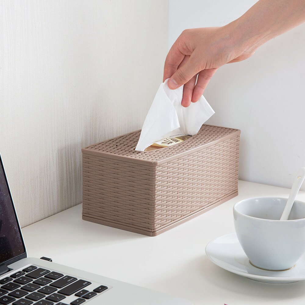 Bamboo Striped Plastic Tissue Box Home Desktop Drawer Box Living Room Coffee Table Napkin Storage Box mx3061011