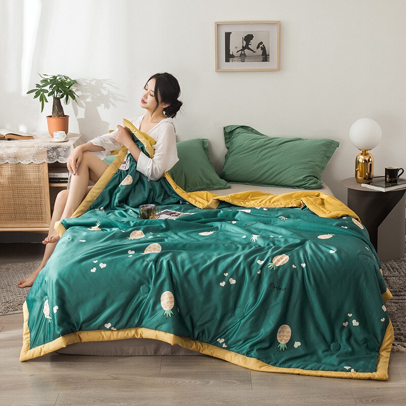 Summer Washing Silk Summer Hipster Printed Air Conditioning summer quilts Summer Cool Sense Thin Quilt: 200X230cm / MULTI