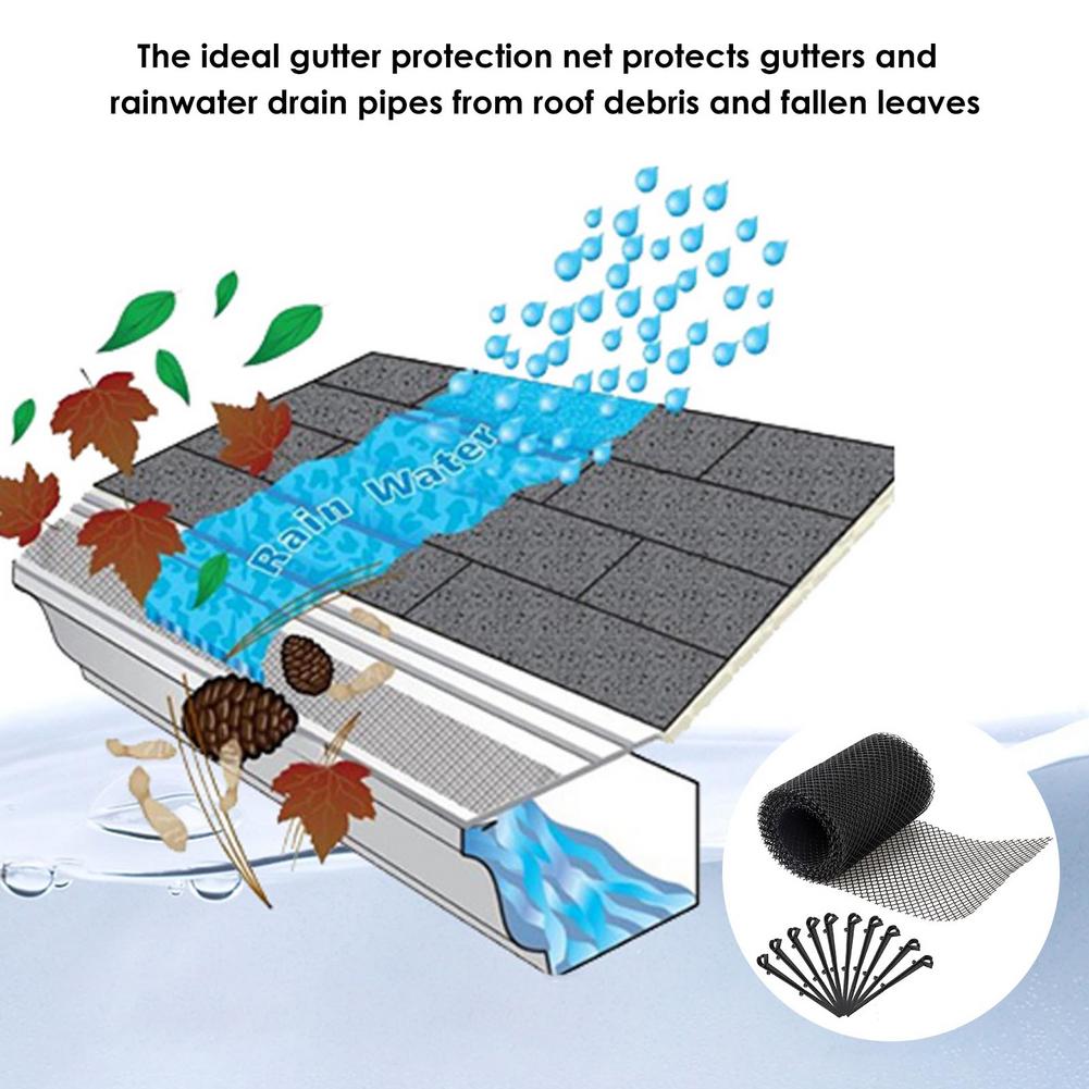 Guard Gutters Anti Clogging Mesh Cover Balcony Easy Install Gutter Guard Flexible Drain Reduce Overflow Cleaning Tool