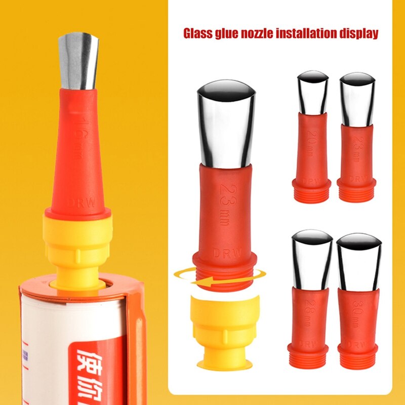 22 Pcs Stainless Steel Caulk Nozzle Applicator With Base Caulking Finisher Sealant Finishing Tool For Kitchen Bathroom