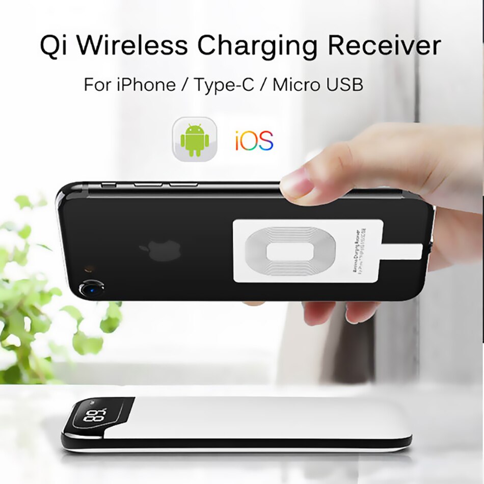 Qi trådløs opladningsmodtager til iphone samsung huawei xiaomi universal micro usb type c hurtigoplader adapter trådløs oplader