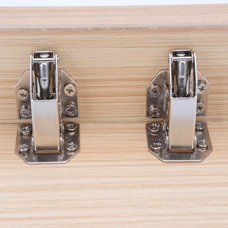 90 Degree Cabinet Hinges 3 Inch No-Drilling Hole Bridge Door Furniture 1PC Hinge Cupboard Shaped With Spring Screws Hardwar R0P3