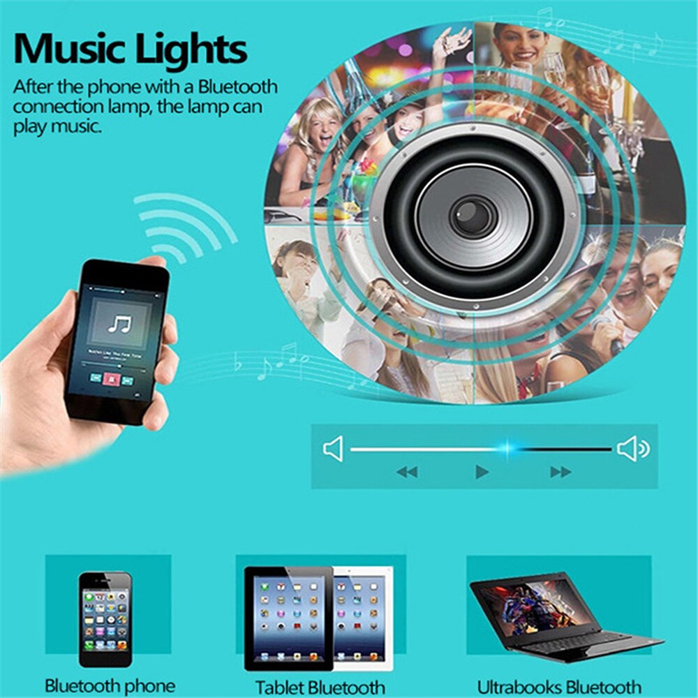 LED Music Bulb Loudspeaker Home Wireless RGB Lamp KTV Bar Bluetooth Speaker Light Audio Smart