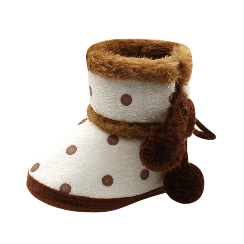 Baby Mädchen Jungen Schuhe Kleinkind Weiche Booties Anti-Unterhose Weiche Sohle Punkt Schnee Stiefel Kleinkind Neugeborenen Erwärmung Schuhe: braun / 3