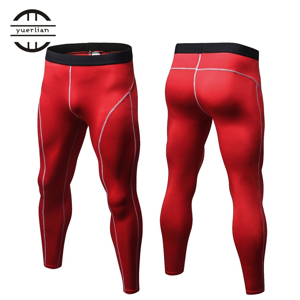Men Compression Pants Tights Solid Color Sports Bodybuilding Mans Trousers Quick Drying Running Skinny Leggings