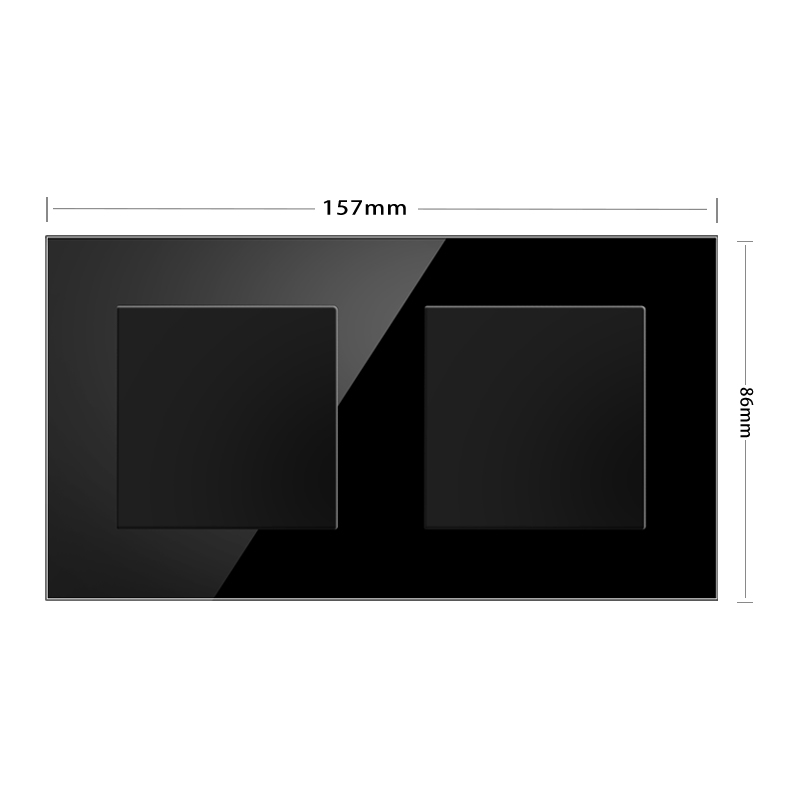 blank cover plate with installation iron plate 86mm*86mm black and white gold gray tempered glass switch socket panel white boar: Type 18