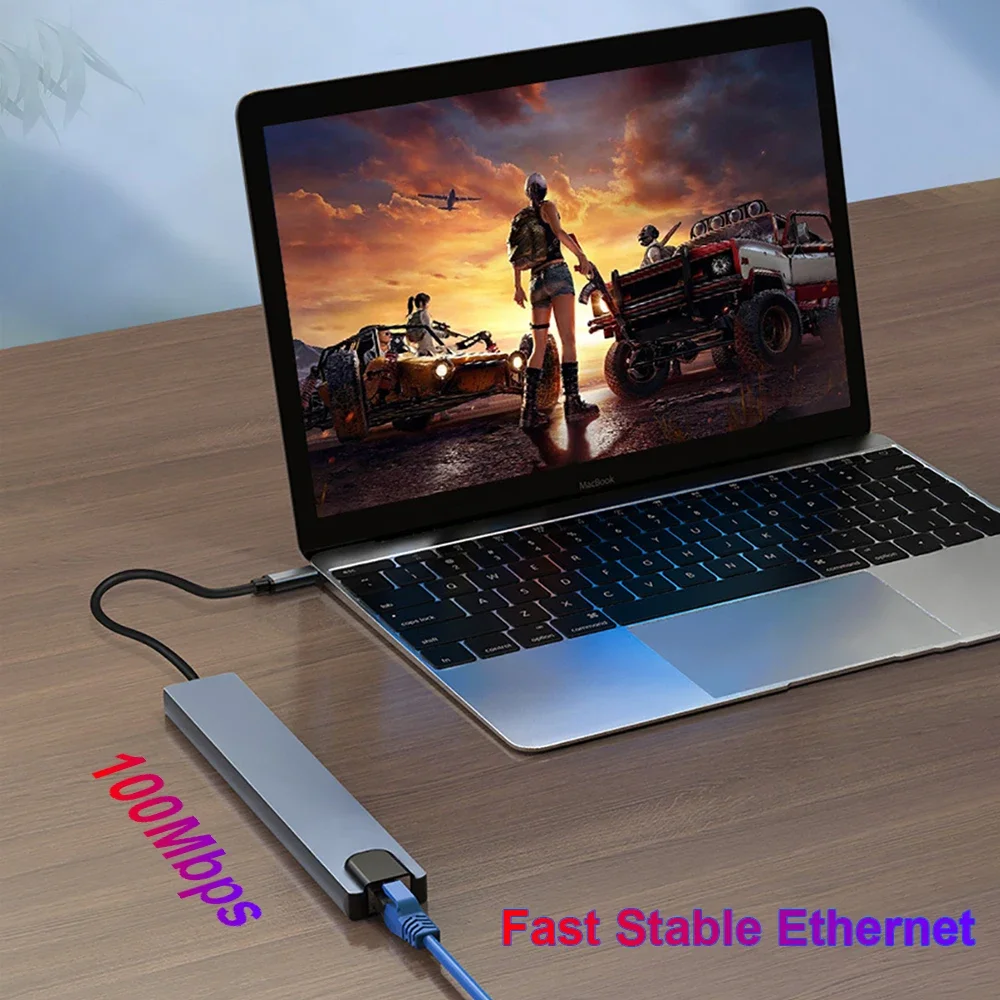 10-in-1 USB C Docking Station USB C HUB Type C to 4K HDMI Adapter USB C Splitter PD/RJ45/USB 3.0 5Gbps/SD/TF For Laptop Macbook
