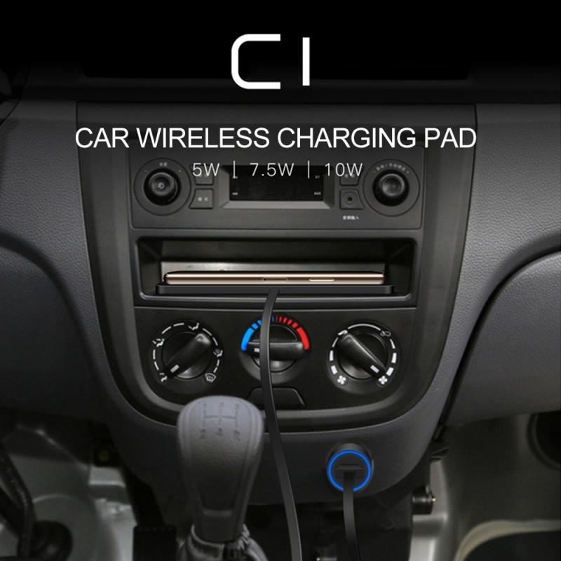10W Qi Universele Auto Draadloze Oplader Opladen Pad Voor Iphone X Xr 11 Pro Snelle Telefoon Oplader Voor Samsung s9 Met Antislip Mat