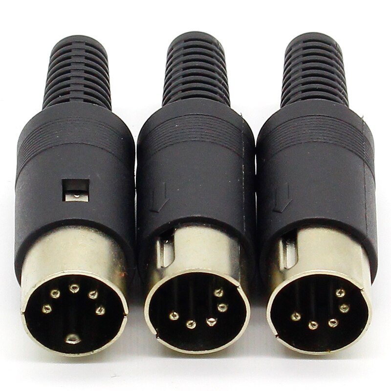 3pcs/lot DIN male Plug Cable Connector 5 Pin with Plastic Handle