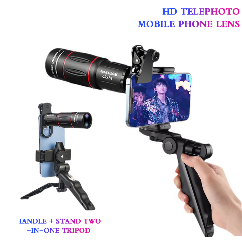Téléobjectif à baril unique 18/28 fois, caméra externe, adapté aux téléphones mobiles, télescopes, prise de vue de Concert, 1 pièce