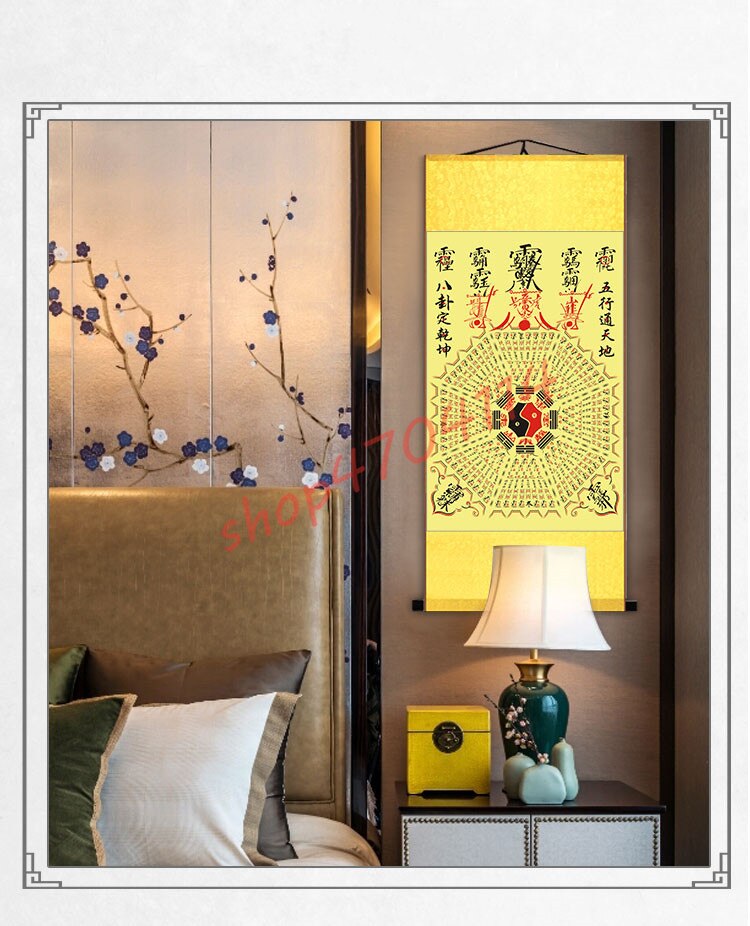 Taiji Acht Diagrammen Array, Silk Scroll Opknoping Schilderen, Prachtige Decoraties Collection