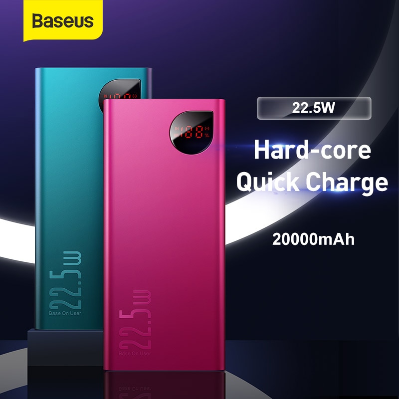 Batterie externe Baseus 20000mAh pour iPhone 11 X Xs 22.5W PD chargeur rapide + chargeur rapide 4.0 3.0 SCP Type C Powerbank batterie externe