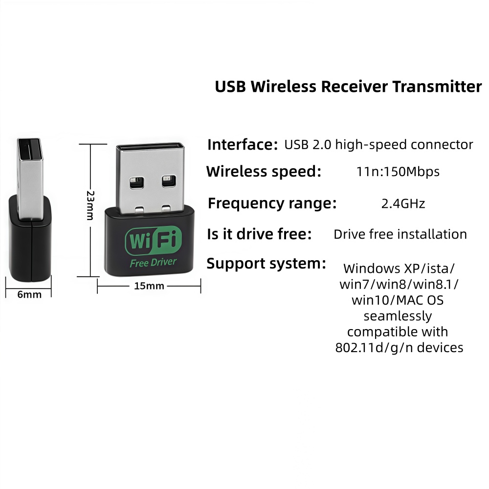 150 Mbit/s 802.11n USB-Wireless-Adapter Mini-USB-WLAN-Netzwerkkarte für PC-Desktop-Computer Kostenloser Treiber WLAN-Empfänger