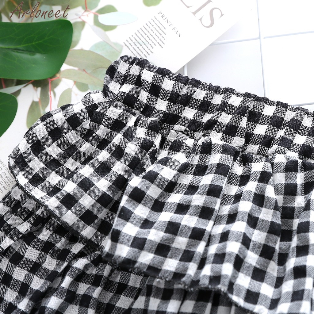 ARLONEET Gingham Überprüfen mehrschichtig Kilt Plaid Felsen Mädchen Nette freundlicher Kleidung 19beschädigen26 Weibliche Röcke Für Mädchen