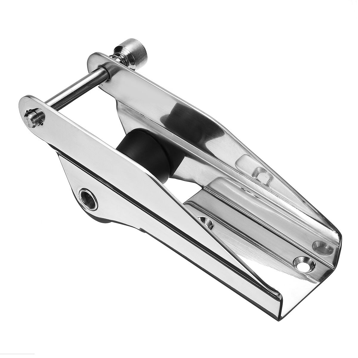 316 Stainless Steel Heavy Bow Anchor Roller For Fixed Marine Boat Docking Black Nylon Roller Spring Loaded Pin Prevent