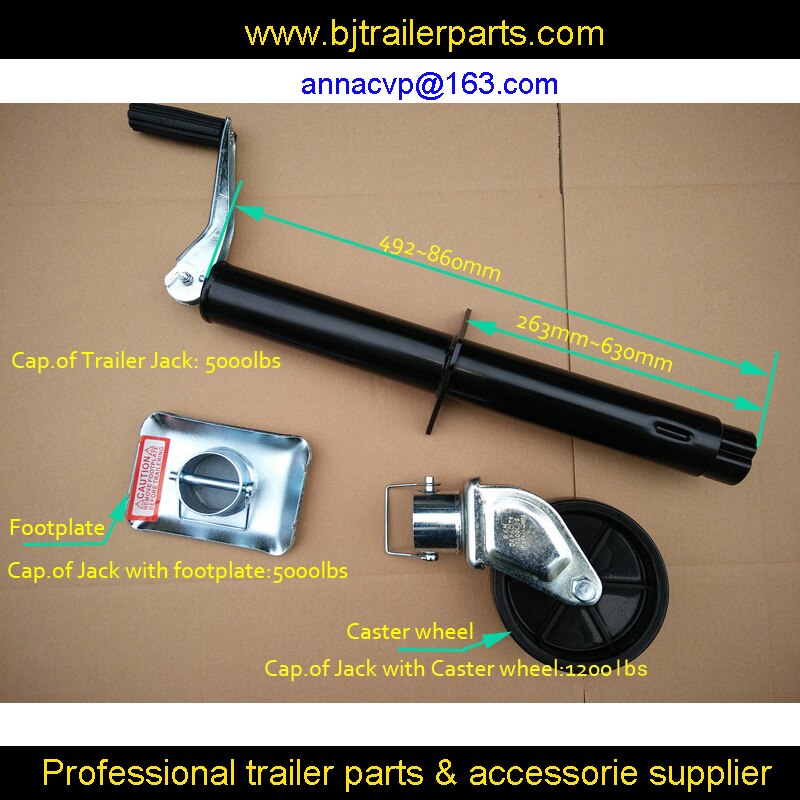 Ronde Een-Frame Trailer Jack Topwind Met Voet Plaat & Caster Wiel Boot Rv Trailer Camper, Trailer Onderdelen