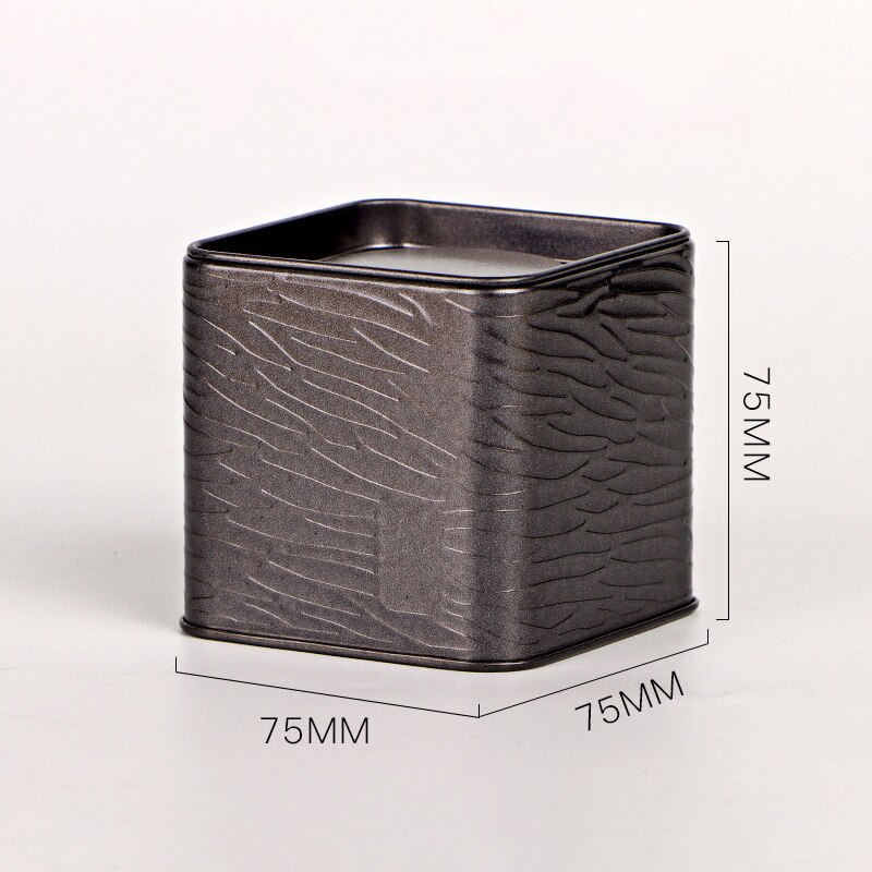 Tea Square Tin Can Black Tea Portable Tea Can Small Tinplate inplate Tea Caddies Tea Sugar Storage Container: Gray