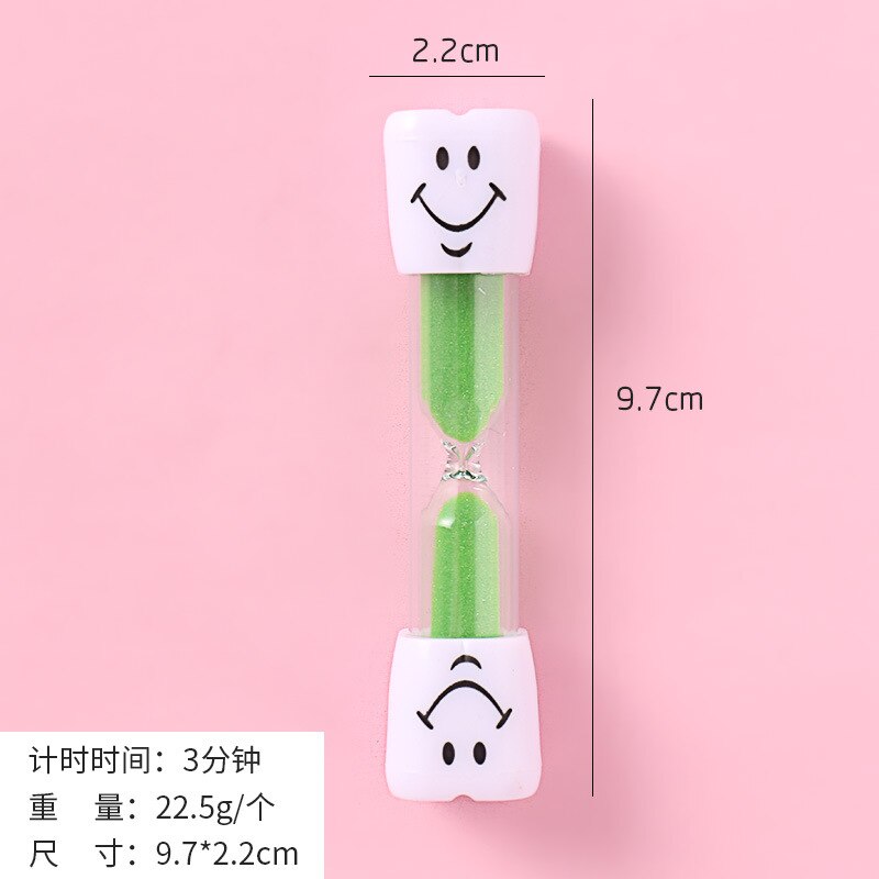 Kinderen Tandenpoetsen 3 Minuten Timer Lachend Gezicht Zandloper Decoratieve Creatieve Tijd Trechter Desktop Ornamenten Kids: Green smiling face