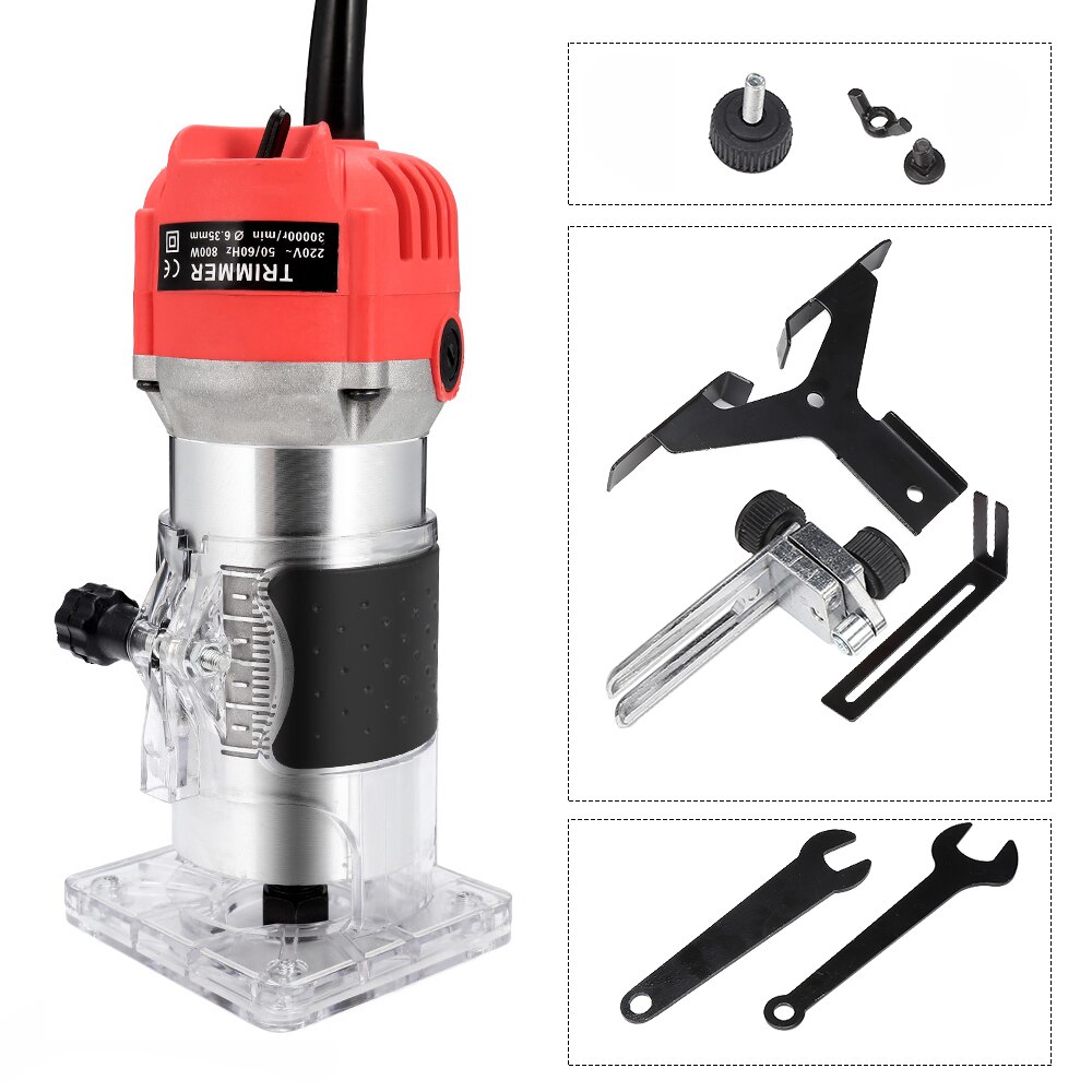 800W Woodworking Electric Trimming Machine Engraving Electromechanical Wood Milling Slotting Machine Europe standard adaptor