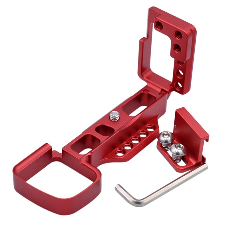 For Sony A6000 Mini Single Camera Quick Release L Plate with Shoe Seat Vertical Shoot Hand Grip Holder Board: Red