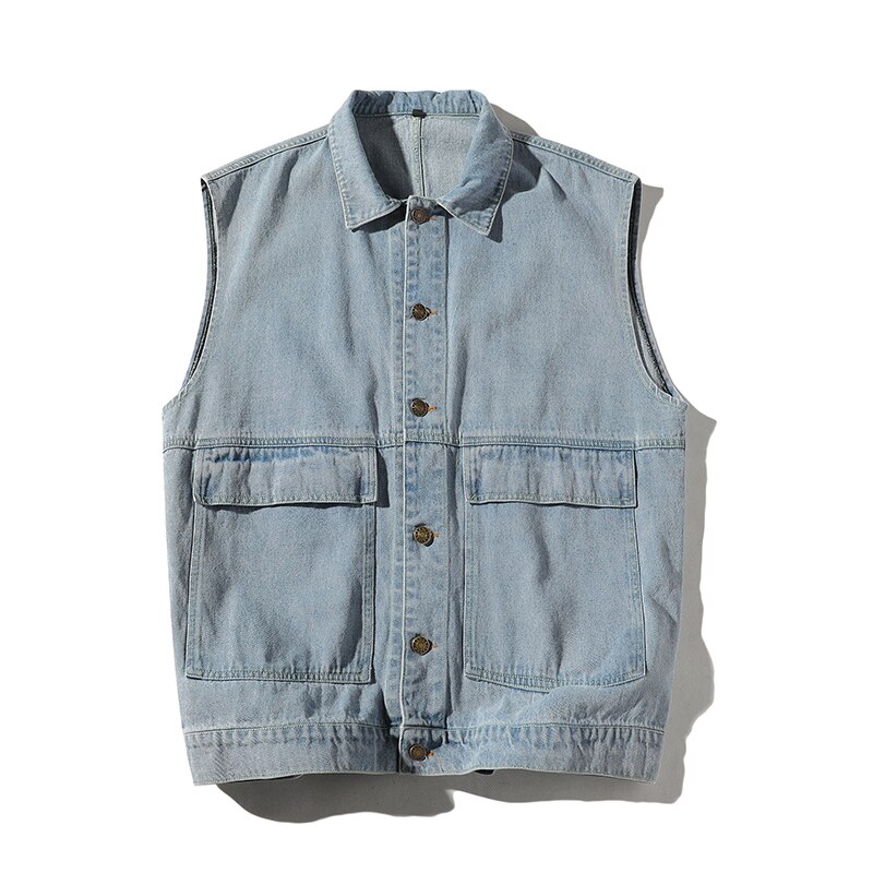 Veste en jean sans manches pour homme, gilet en Denim, Cowboy, manteaux décontractés, 2022