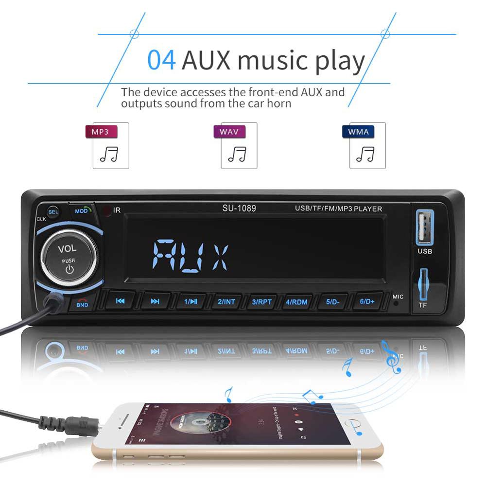SWM Tape Recorder Car Audio Cassette Player Handsfree Bluetooth MP3 Player AUX USB FM SD Car Radio LCD Display Stereo Audio 1089