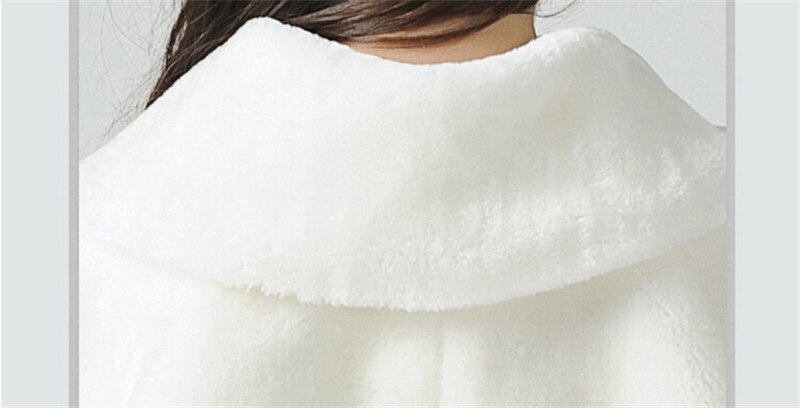 Kids Meisje Ivoor Lange Mouwen Warm Wedding Mantel Fur Trim Junior Cape Voor Jurk Bloem Meisje Bolero