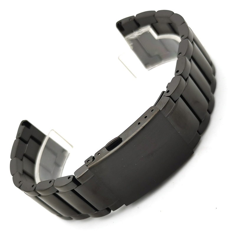 22mm 24mm 26mm 28mm Massives Edelstahl-Uhrenarmband Faltschließe Armband Universal-Armband Uhrenzubehör für Fossil: Black Yellow / 22mm