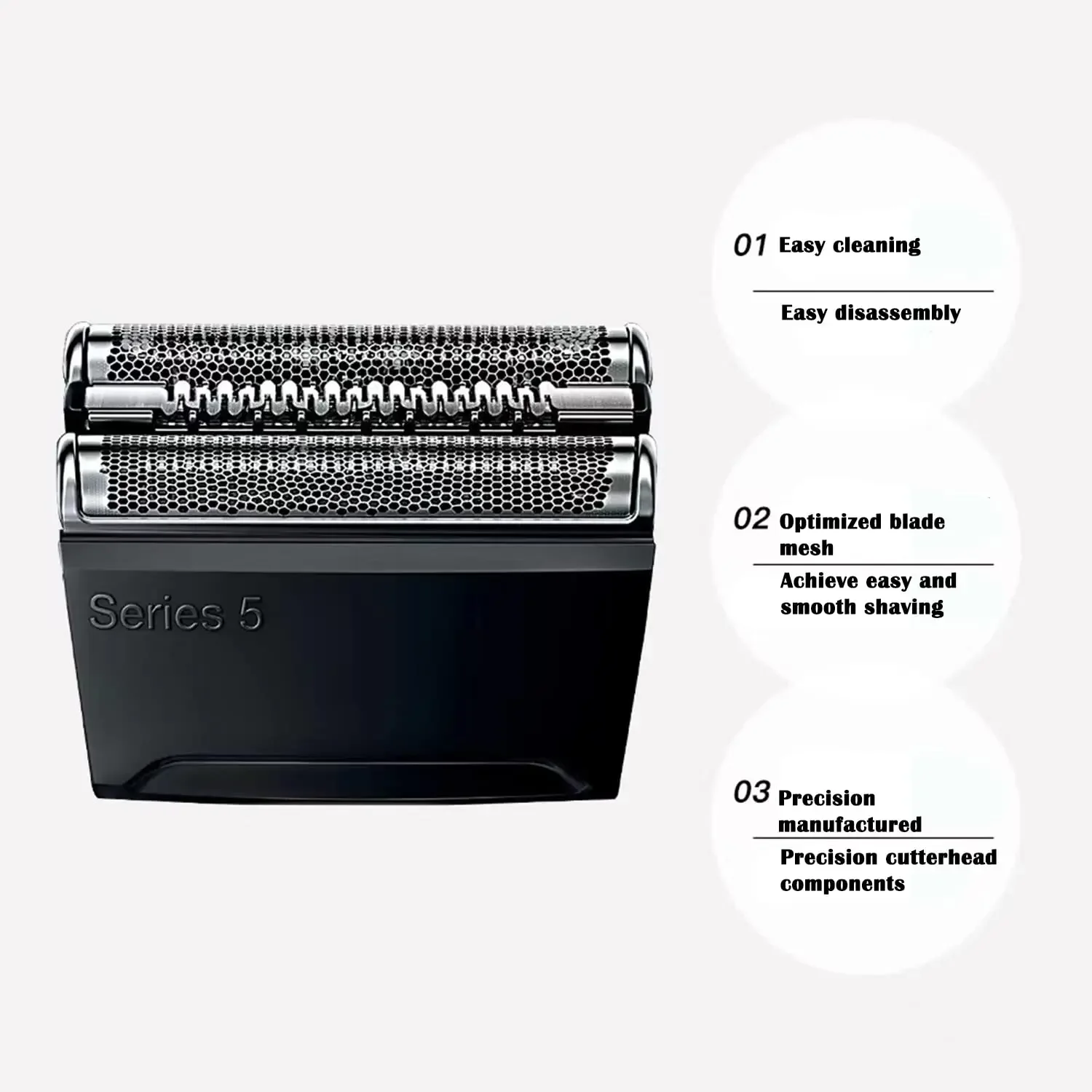 52B Ersatzkopf passend für Braun Serie 5 Elektrorasierer 5020,5020s,5030,5030s,5040,5040s,5050,5050cc,5070,5070cc,5090