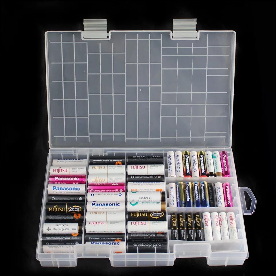 Super volume Transparante Plastic Batterij Storage... – Grandado