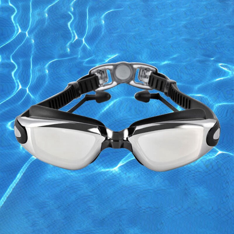 Swimming Goggles High-Definition Waterproof Anti-Fog Goggles Swimming Cap Ear Plugs Nose Clip Suit Three Sets