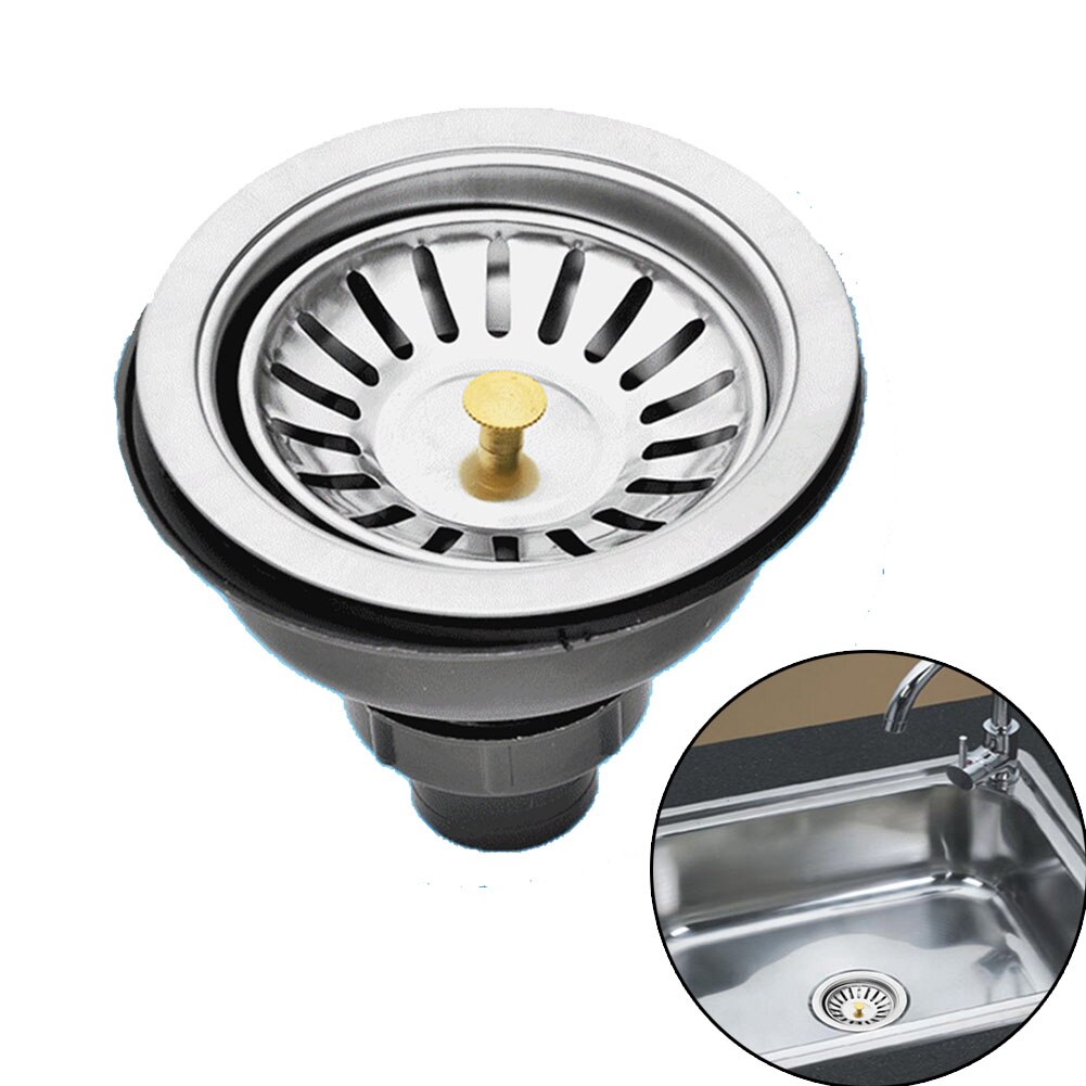 Kitchen Portable Filter Sink Sewer Garbage Disposal Plug Silver
