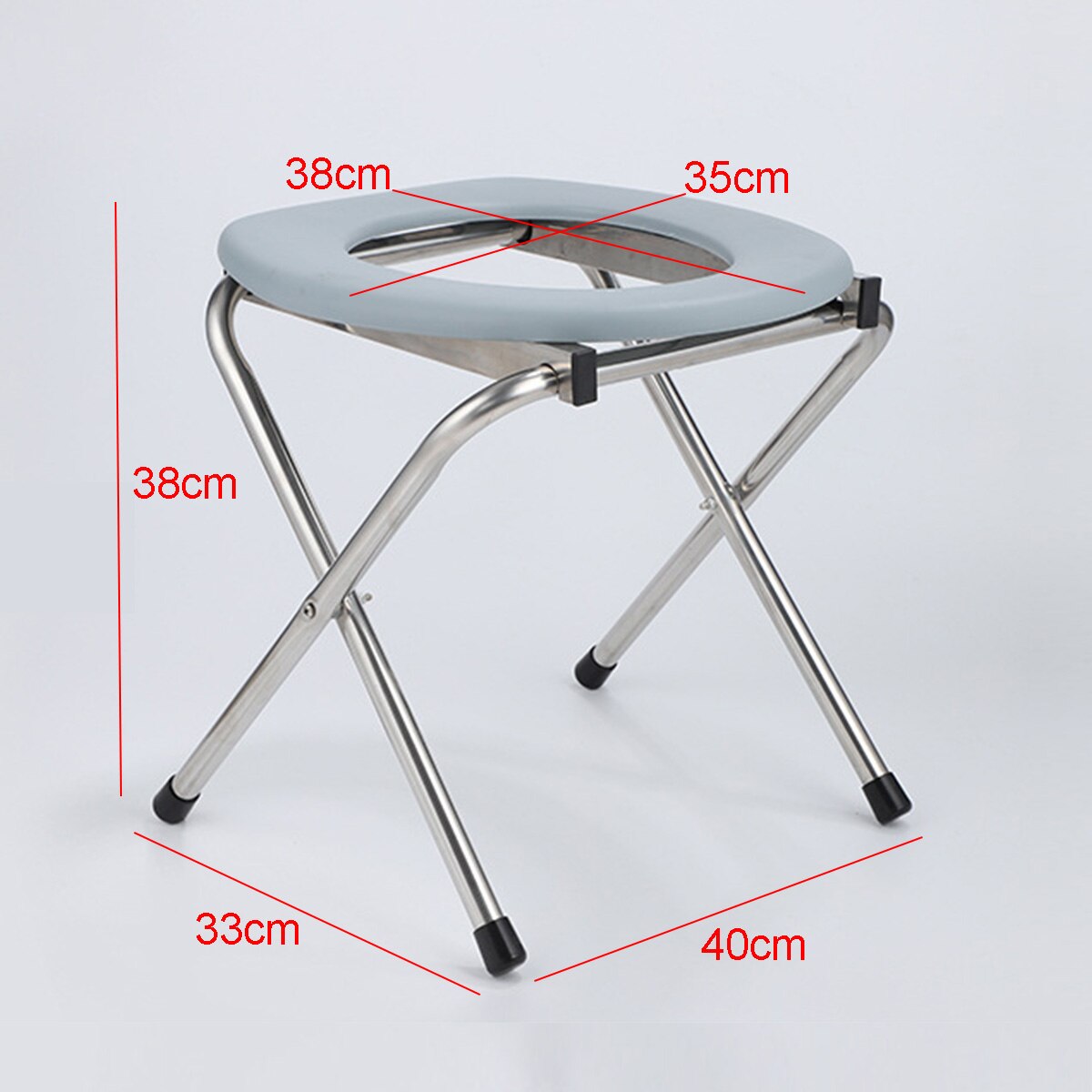 Portable Folding Bedside Potty Chair Commode Seat Bathroom Shower Chair No-slip Feet For Elderly Pregnant Toilet Stool Chairs