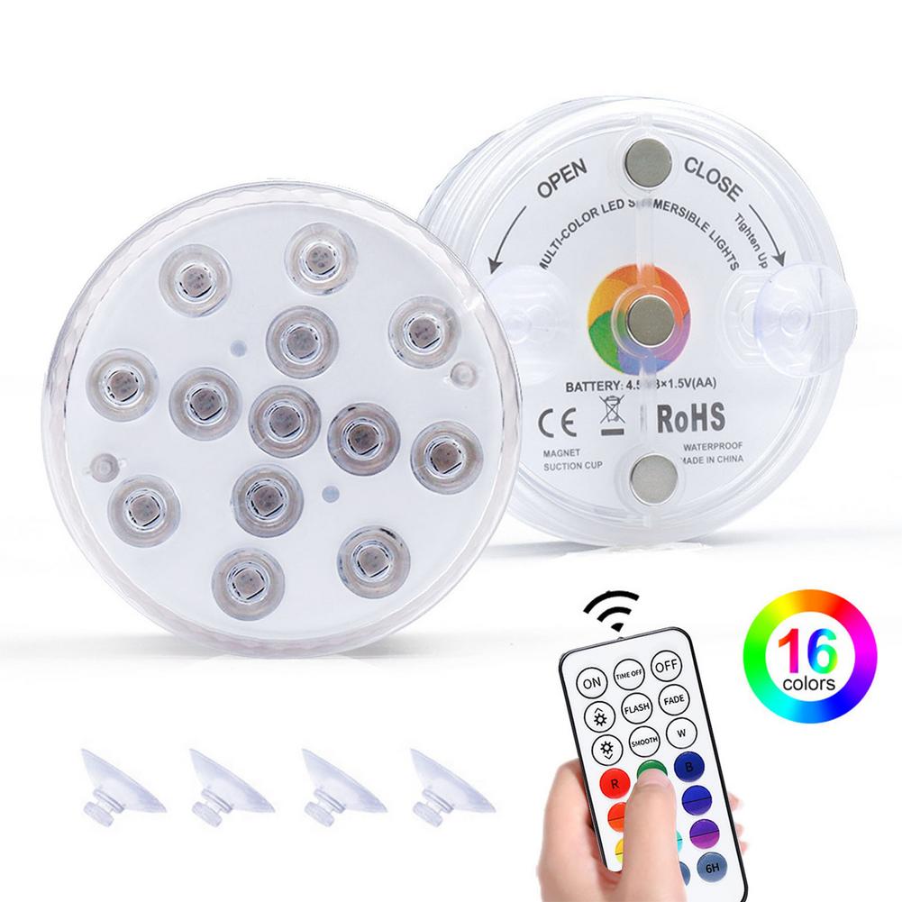 13 Led Remote Controlled Onderwater Licht IP68 Waterdichte Rgb Multicolor Submersible Vaas Decoratie Licht Zwembad Lamp