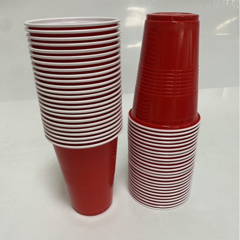 16-Ounce Plastic Party Cups In Rood (50 Pack) wegwerp Plastic Bekers Recyclebaar Rode Kopjes Met Vullen Lijnen Voor Drankjes, Bbq, Picknicks: Zilver
