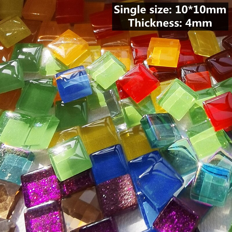 400g/1000g Crystal Glass Mosaic DIY Ceramic Tile Art Material Children's Handmade Mosaic Tile Material 1x1CM