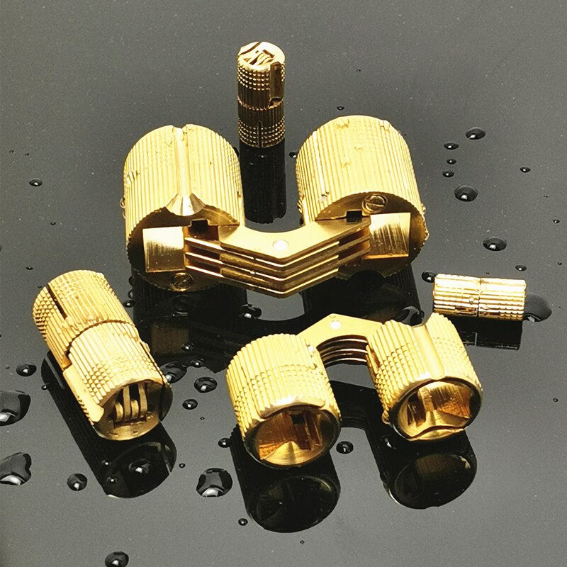 1pc Pure Copper Brass Furniture Hinges 8-24mm Cylindrical Hidden Cabinet Concealed Invisible Door Hinges For Hardware Box